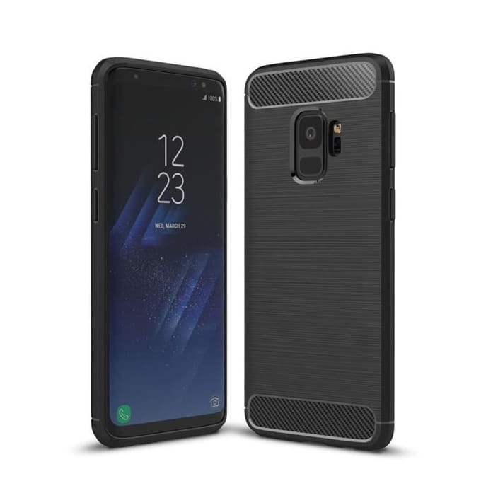 Coque pour Samsung Galaxy S9. Case Gel Elite Carbon Noir - German Tech®