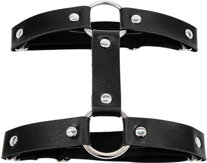 WiseGoods Been Harnas Vrouw - Jarretels Riem - Jarretel Panty - Gothic - Bondage - Elastisch Verstelbaar - PU Leer - Zwart