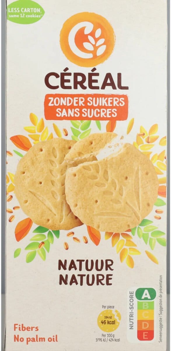 Céréal Zandkoekjes Natuur Suikervrij - 132 gr
