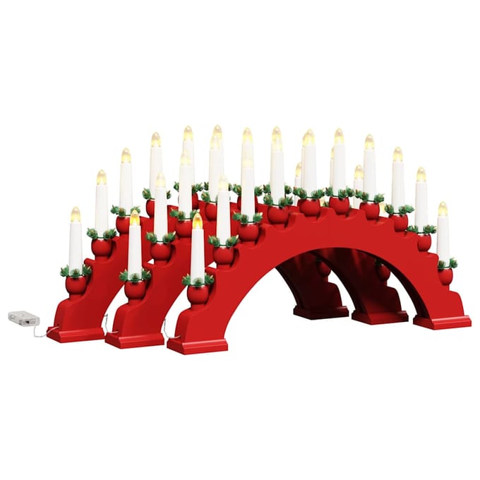 vidaXL - Kerst - Kaarsenboog - met - 10 - LED - Kaarsen - 3 - st - LED's - Warmwit