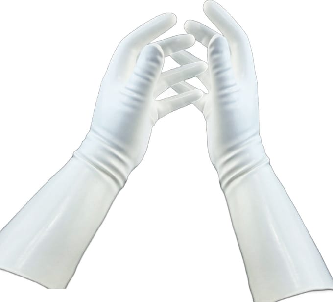 BamBella® - 100% LATEX Handschoenen kort BDSM SM sexy glans handschoen wit