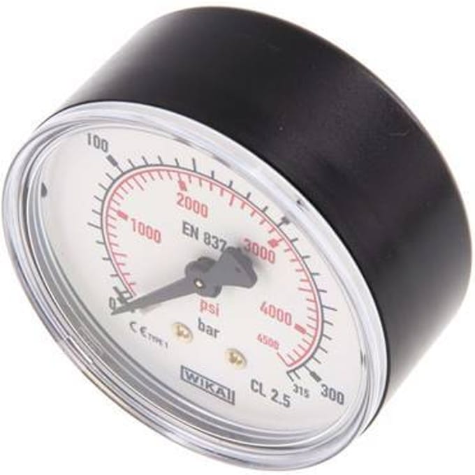 0..315 Bar Manometer Achteraansluiting Kunststof/Messing 63 mm Klasse 2.5