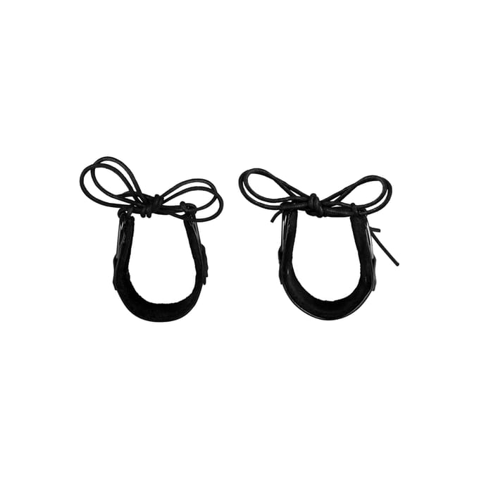 EIS, handboeien, voor bondage, in laklook, gevoerd, zwart