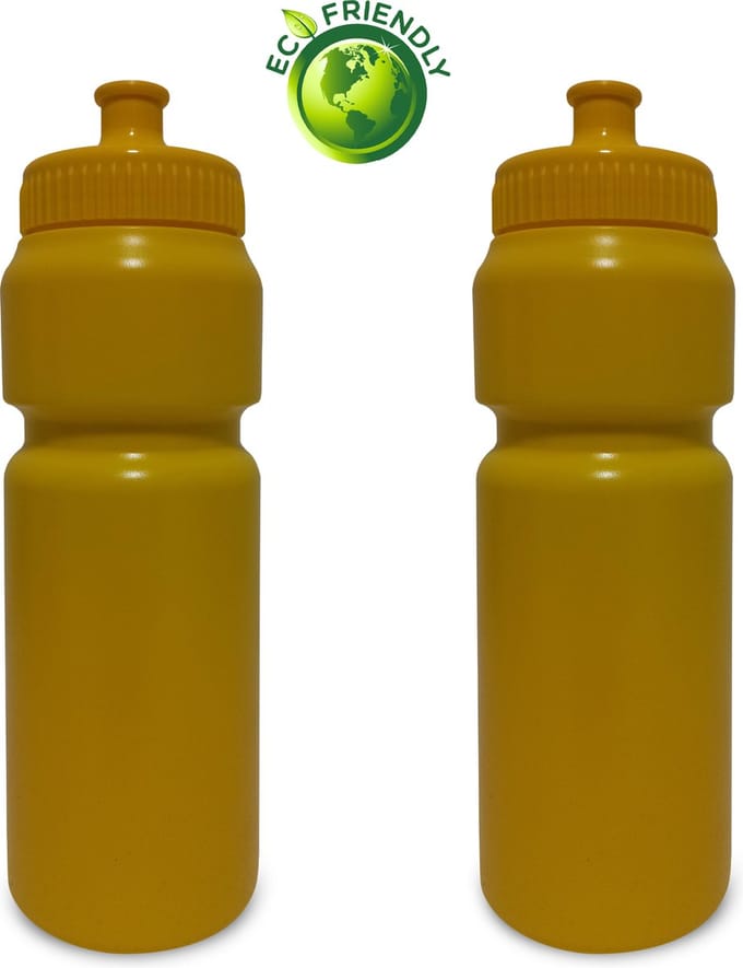 Drinkflessen 750ml x2 - Bidons kinderen/volwassenen - Geel