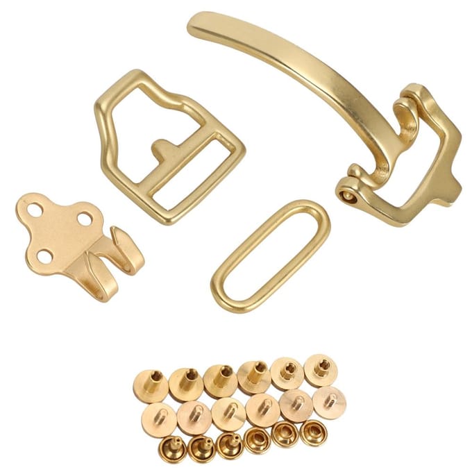 Pure Messing Riemgesp Milieubescherming D-vormige Gespset voor Taille Riem Accessoires beige