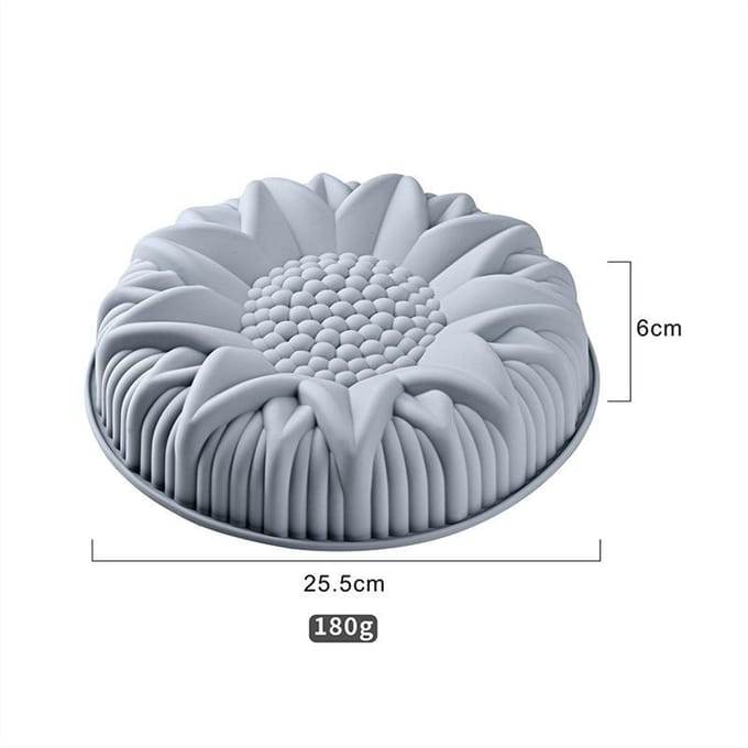 Grote siliconen cakevorm Dessertvormen Grote zonnebloem Styling Gebakvormen grijs