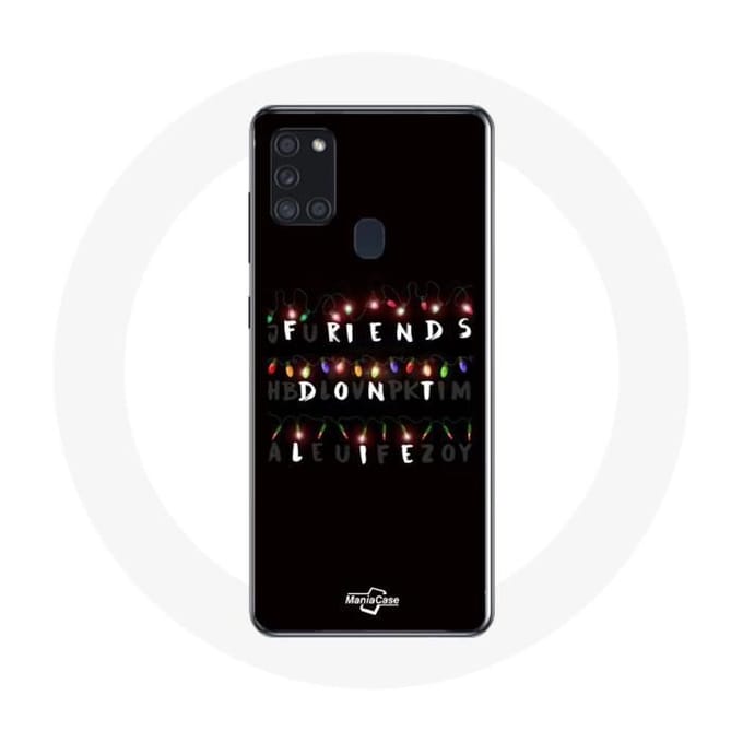 Coque - MANIACASE - Samsung Galaxy A21s - Souple - Noir - Motif Stranger Things Joyeux Noël