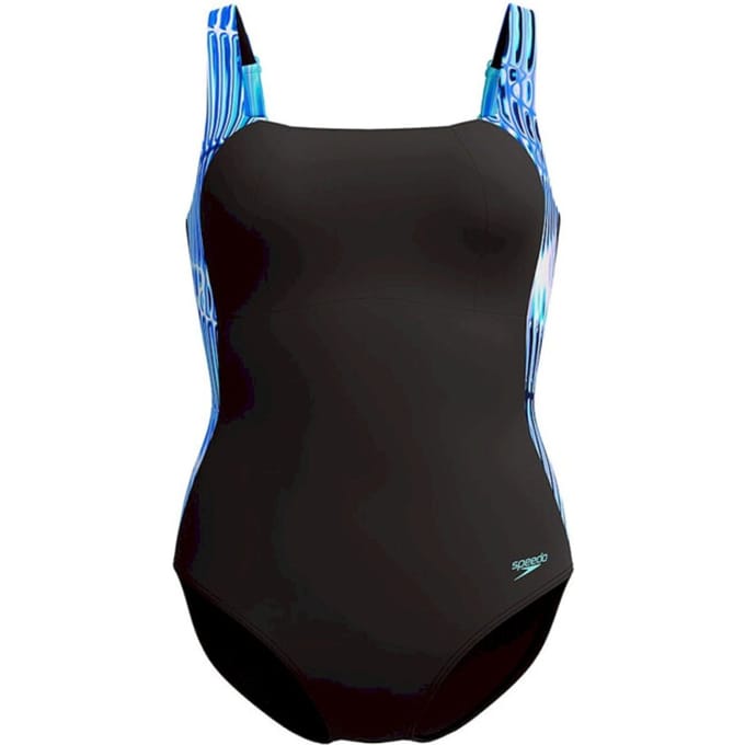 SPEEDO - eco lunalustre 1p blu/grn - Wedstrijd badpak dames - Zwart