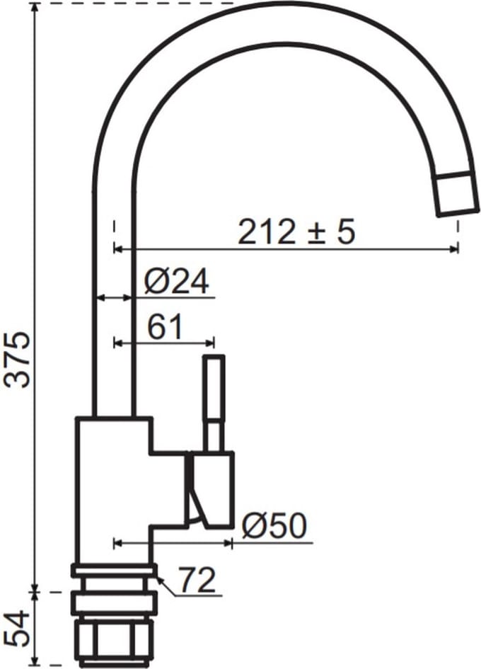 Lanesto Monza Eenhendelkeukenmengkraan Mat Zwart - Sturdy Black