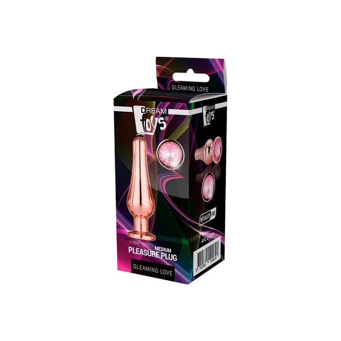 Dream Toys - Gleaming Love Rose Gold Pleasure Plug met siersteen - M