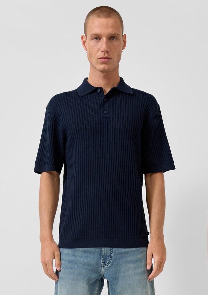 Poloshirt van linnenmix QS