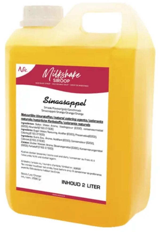 NIC Milkshakesiroop Sinaasappel (2 liter)