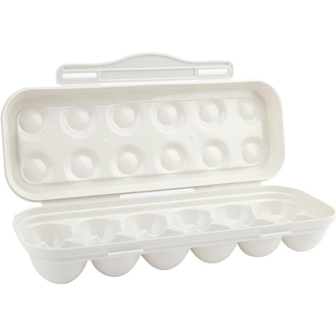 Boîte de Rangement pour Plateau à Œufs, Récipient Organisateur avec Couvercle pour Cuisine Maison white