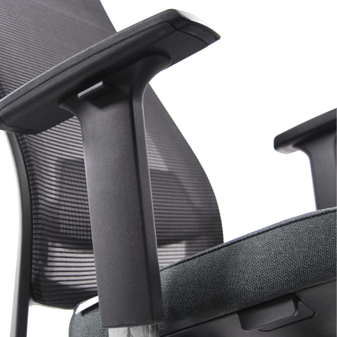 Bureaustoel - Met Armleuning - Stof/Netstof - Zwart - Ergonomisch