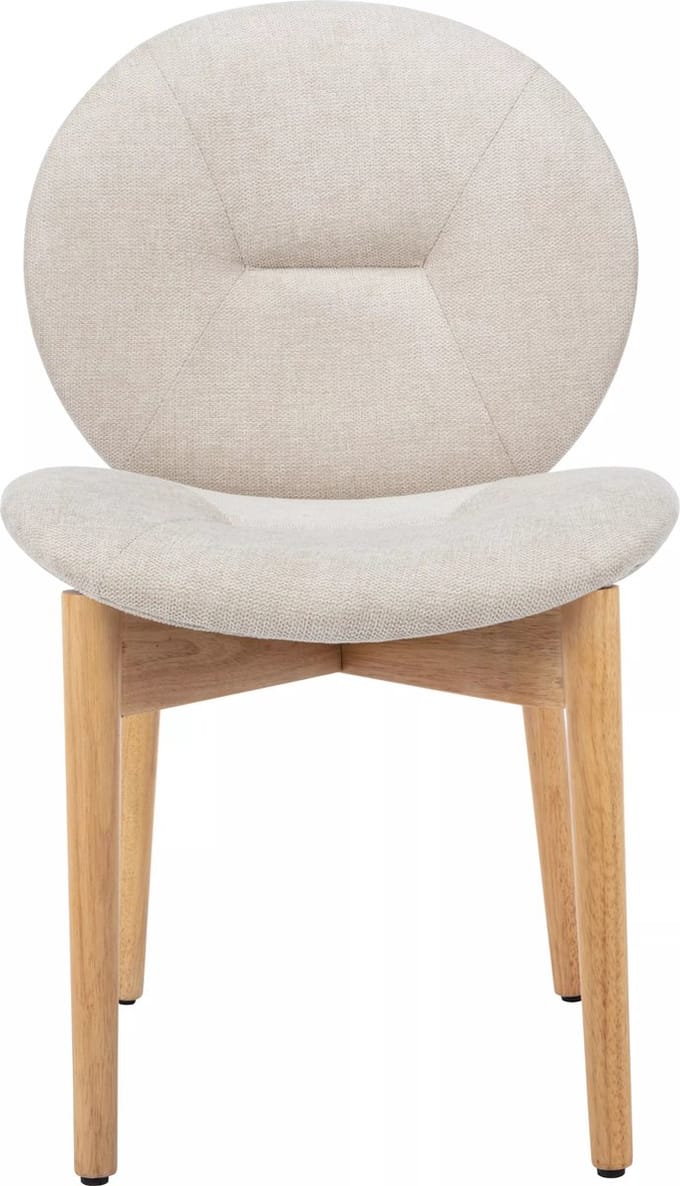 Vente-unique Set van 2 stoelen van stof en heveahout - Beige - ISADIO