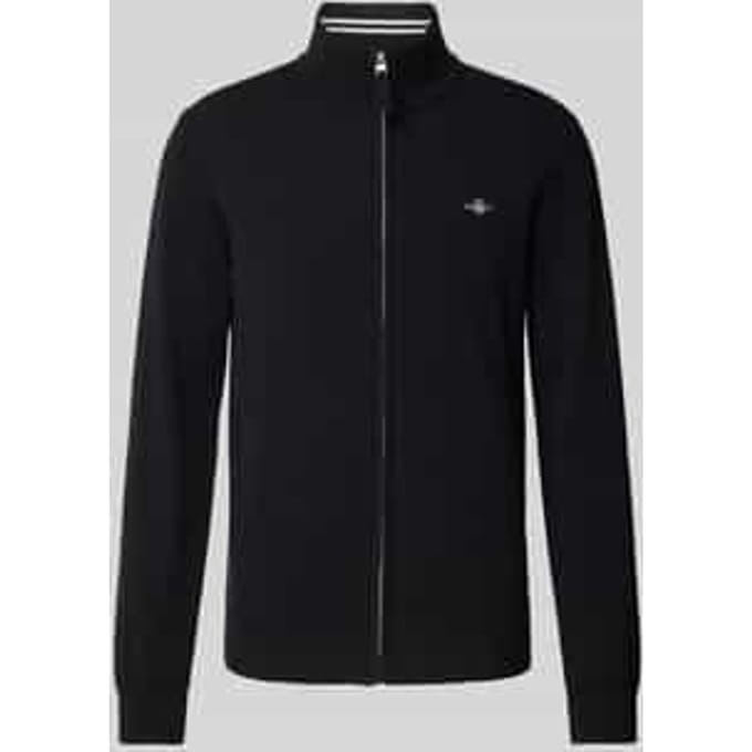 Gant Vest Superfine Lambswool Zip Cardigan Zwart / male