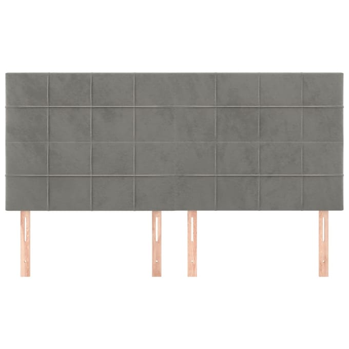 vidaXL - Hoofdbord - lichtgrijs - 180x5x118/128 - cm - fluweel
