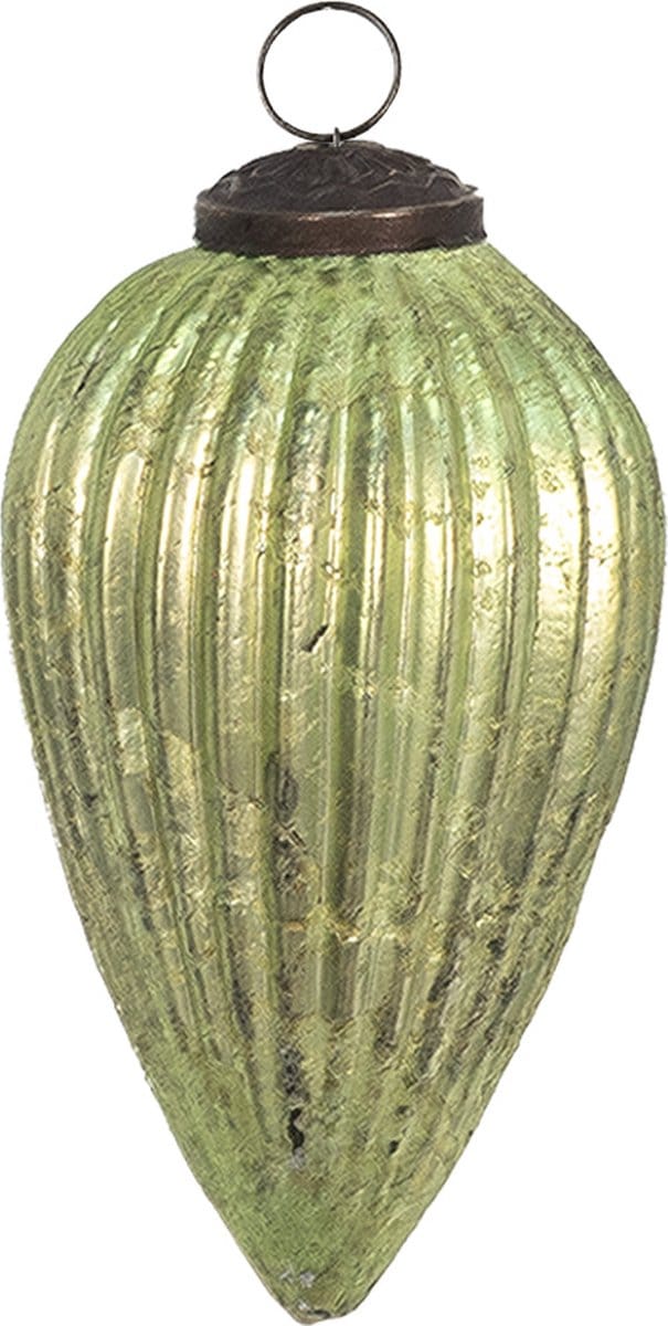 Clayre & Eef Kerstbal Overig Ø 7 cm Groen Glas Kerstballen