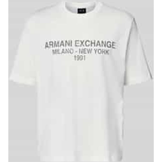 T-shirt met labelprint en ronde hals