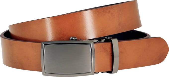LINDENMANN leren heren riem - cognac