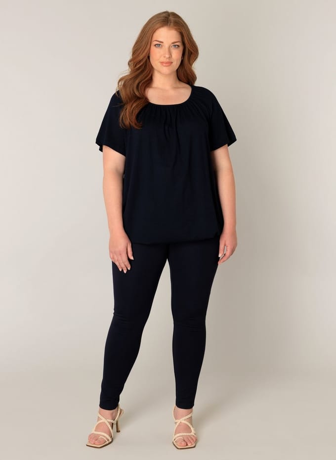 BASE LEVEL CURVY Yoni Jersey Shirt - Dark Blue - maat 0(46)