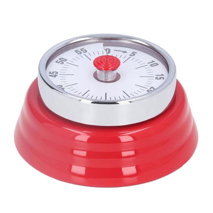 70dB Keukentimer Draagbaar Multifunctioneel Wandmontage Roestvrij Staal Klassiek Retro Magnetisch rood