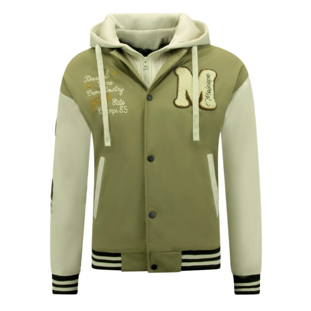 Oversized Baseball Jas Classic met Capuchon -8632- Groen
