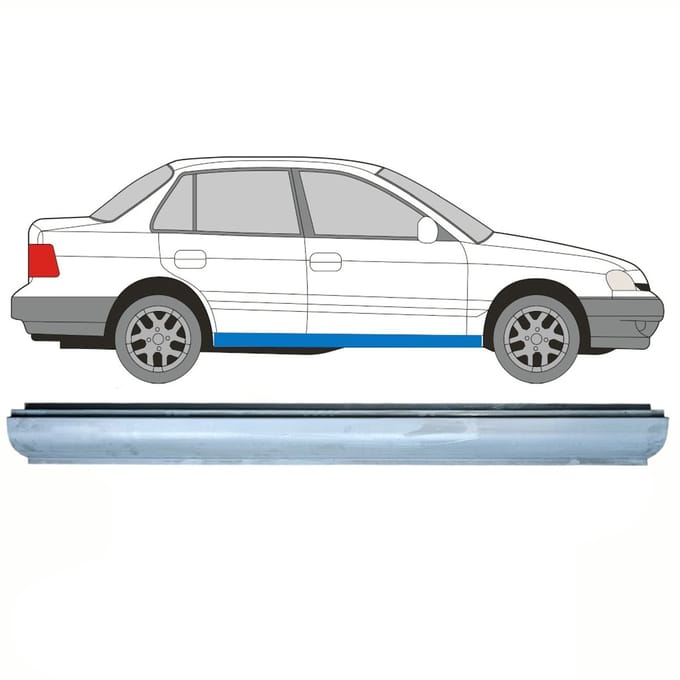 Reparatie dorpel voor Hyundai Pony Excel 1989-1995 / Links = Rechts