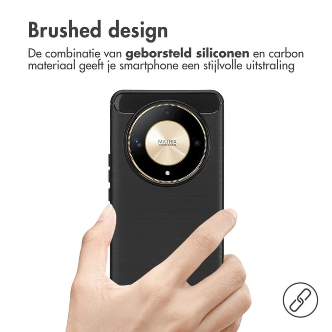 imoshion Hoesje - Geschikt voor Honor Magic 6 Lite - Brushed Backcover - Zwart
