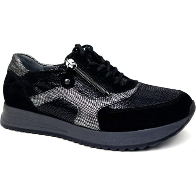 Zwarte Waldlaufer Veterschoenen Wijdte H