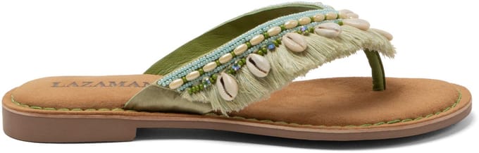 Lazamani - Annika Dames Teenslippers Mint - Maat 37