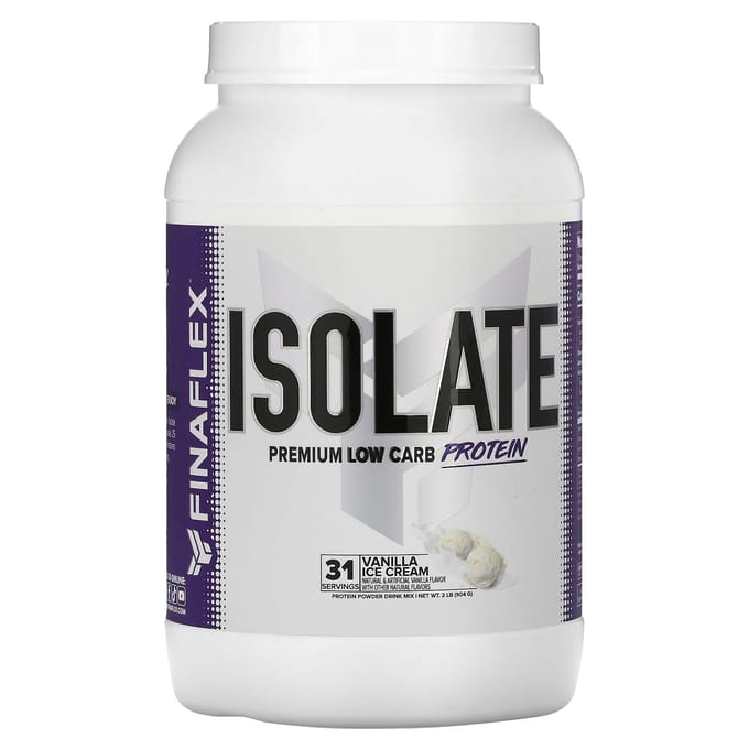 Finaflex, Isolate, Premium Eiwit met weinig koolhydraten, Vanille-ijs, 2 lb (904 g)