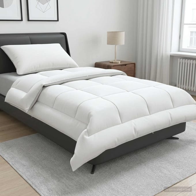 vidaXL - Dekbed - en - Kussen - Set - 2 - st - 155x200 - cm - Zomer - 200 - GSM - Wol - Wit
