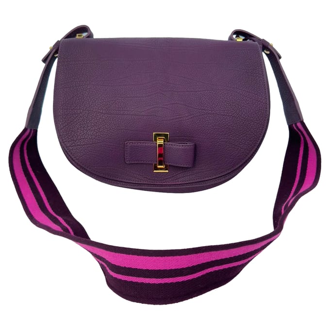 Delvaux Le Mutin zadeltas in violet kalfsleer