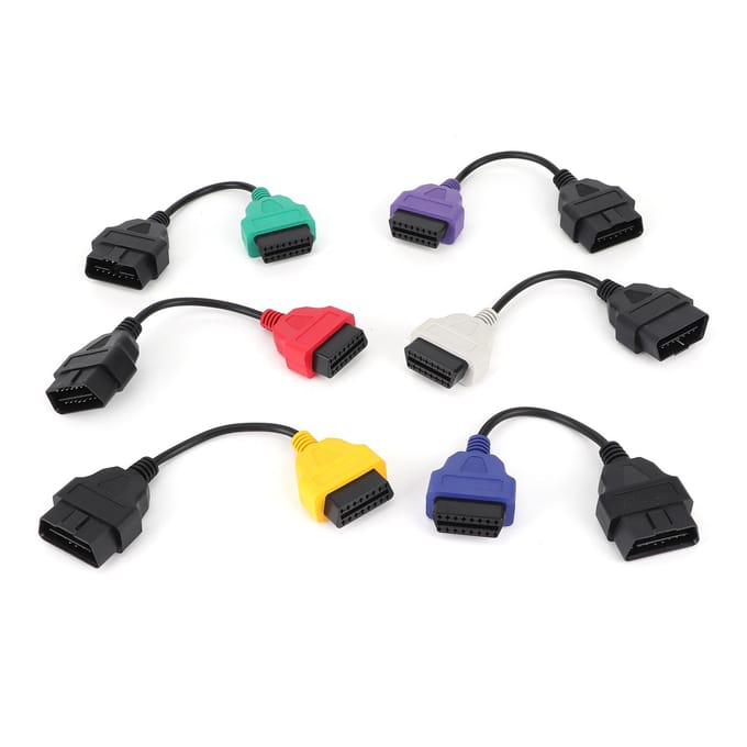 6 Kleur Auto OBD2 Connector Diagnostische Adapter Kabel Accessoire DC 12V Geschikt voor Chrysler white
