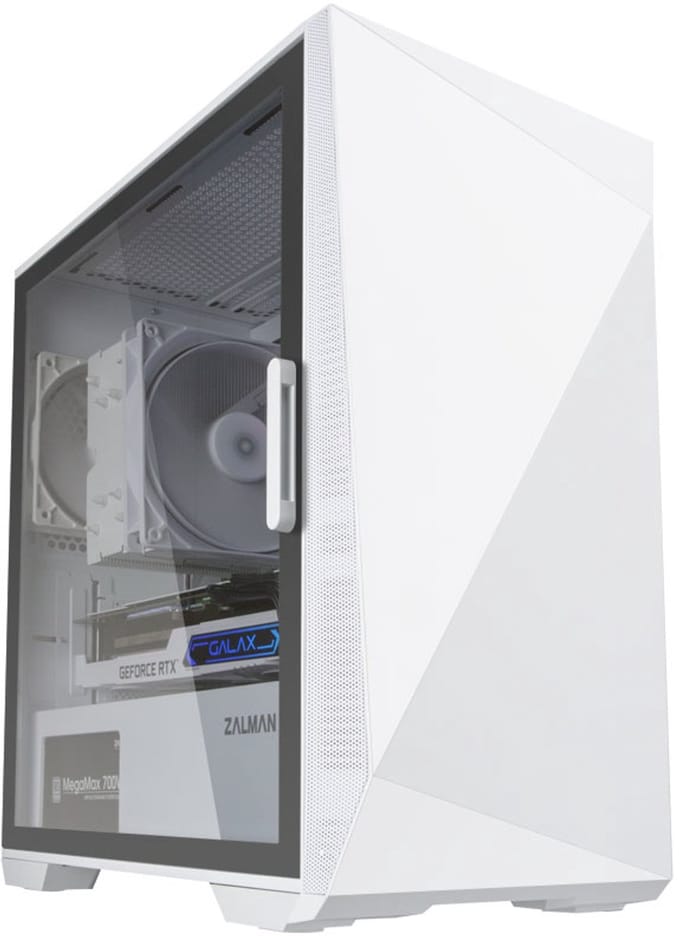 Zalman Z1 Iceberg White - mATX Mid Tower PC Case/Pre-installed fan 2 x 120mm in Mini Tower Wit