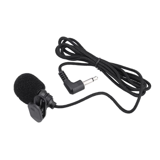 Mini draagbare clip-on revers condensatormicrofoon microfoon handsfree 3,5 mm TS-stekker voor computer pc draagbare stemversterker luidspreker zwart