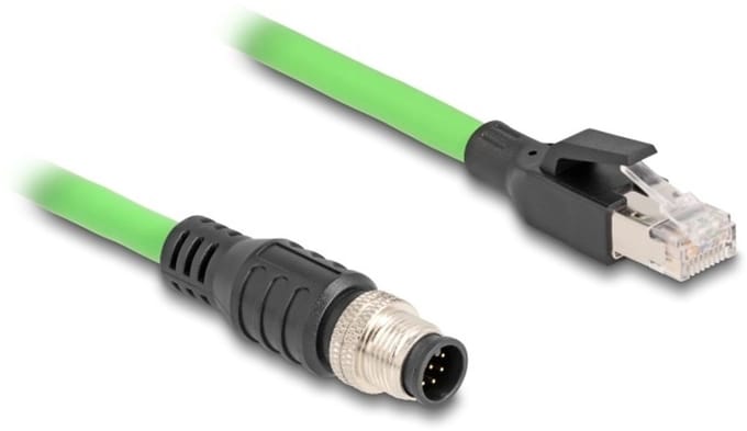 M12 8-pins A-gecodeerd (m) - RJ45 (m) industriële netwerkkabel | CAT5e | PUR | 2 meter