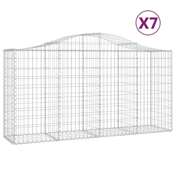 vidaXL - Schanskorven - 7 - st - gewelfd - 200x50x100/120 - cm - ijzer