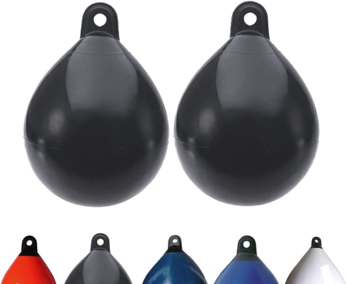 Set van 2 Majoni bolvormige stootkussens, diameter 65 cm, zwart