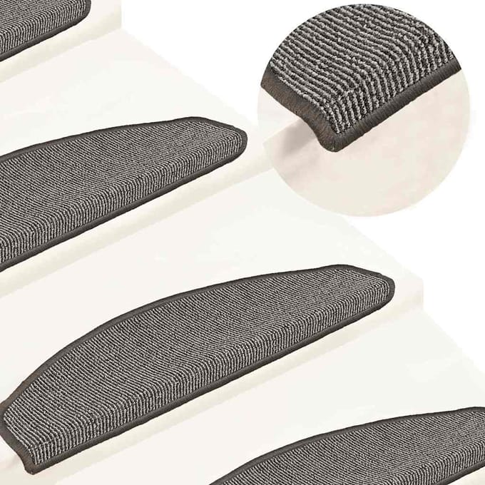 vidaXL - Trapmatten - 15 - st - 65x21x4 - cm - Grijs - Halfrond - Groot