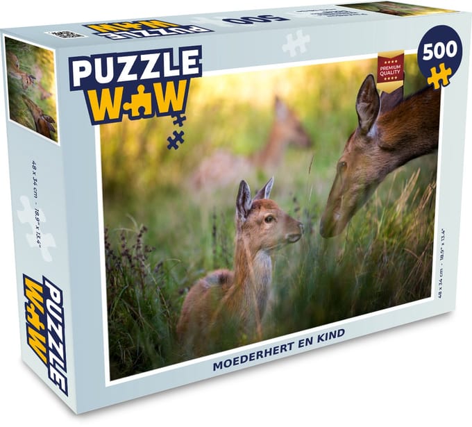 Puzzel Herten - Gras - Bos - Legpuzzel - Puzzel 500 stukjes