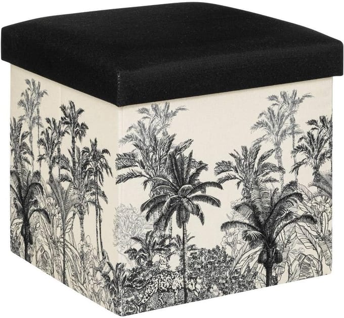 Grote Zitzak "Benicio" in Zwart en Wit Houtdesign