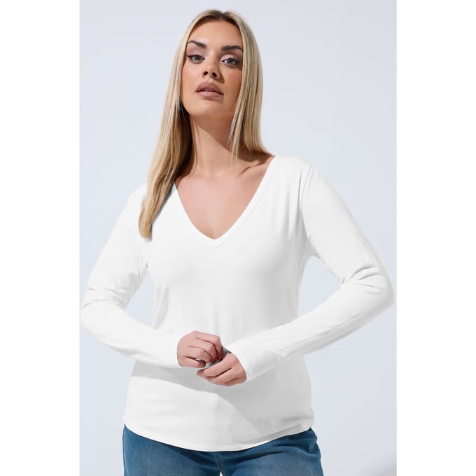 Limited Collection Witte Top Met Lange Mouwen Size 48