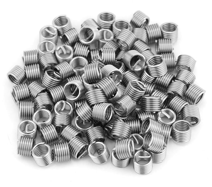 100 Stuks M6 Draad Inserts voor Draadreparatie - RVS Coiled Thread Sleeves en Schroefdraad Set voor M6x1.0x1.5D