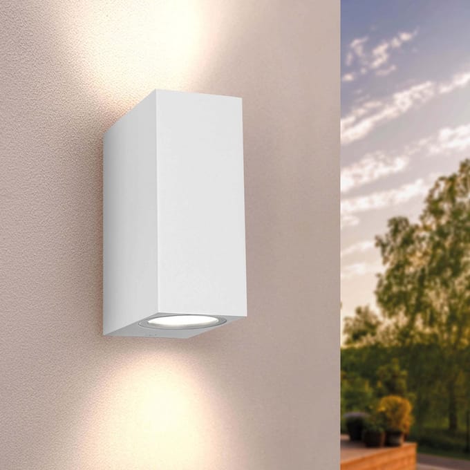 Ledvion - LED Wandlamp - 3W - 2700K - Cube & Wit - GU10 - IP54