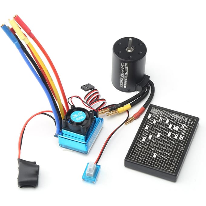 3650 borstelloze motor 3100KV met 120A borstelloze ESC-programmeerkaart voor 1/8 1/10 RC auto RC boot 120A veelkleurig