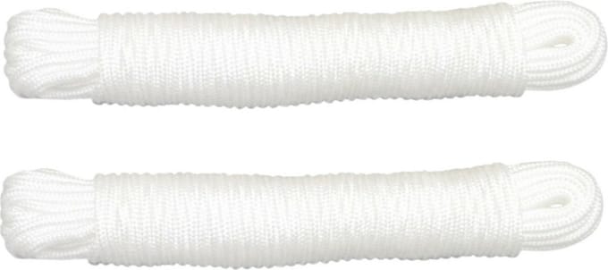 AMIG Touw - 2x - 10 meter - D3mm - polypropyleen - 50 kg - wit - waslijn - tuin