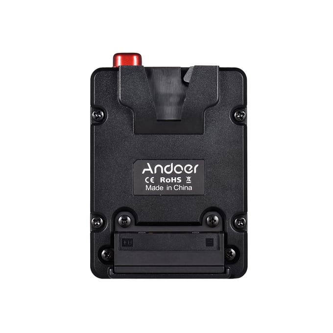 Andoer Mini Nano V-lock Mount Batterij Voeding Adapterplaat naar NP-F Mount zwart