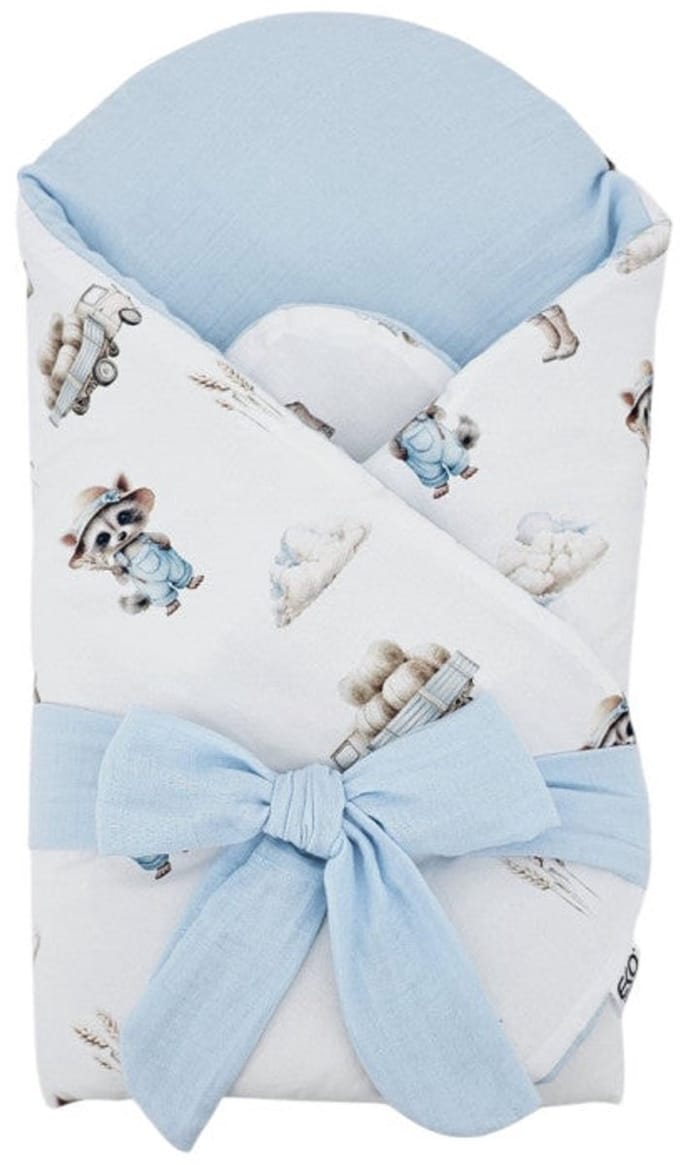 Printed Cotton+Muslin Swaddle Blanket with Coconut FARMER